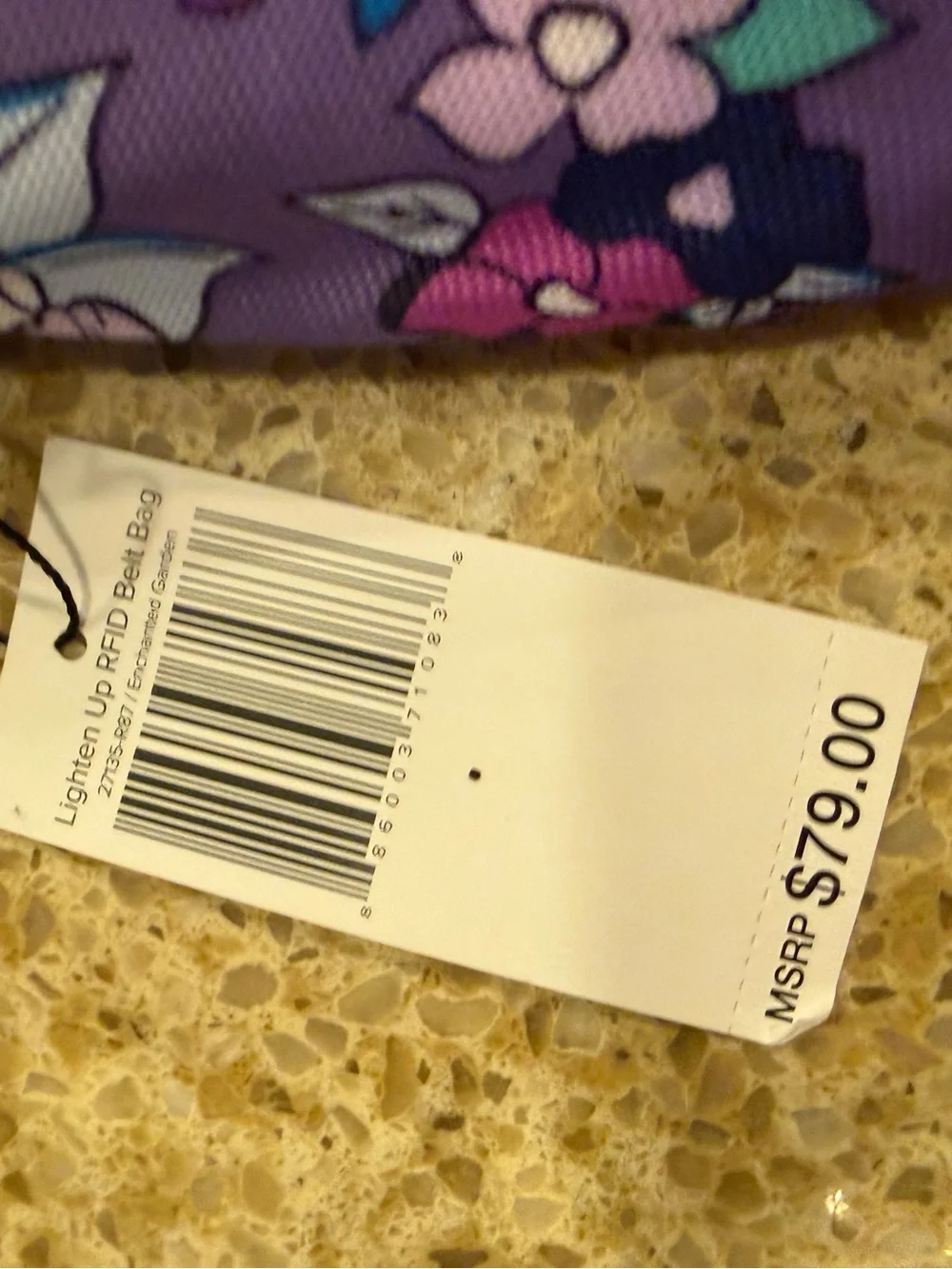 Vera Bradley Purple Floral Kids Belt Bag with ID Holder and Lanyard